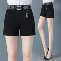 黑色休闲短裤女夏季外穿2021新款韩版高腰收腹修身显瘦百搭a字裤