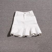 半身裙夏女牛仔裙子2021新款潮花苞裙气质荷叶边修身短裙女