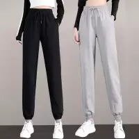 棉 春秋季韩版运动裤女学生宽松显瘦百搭休闲束脚抽绳灯笼裤子潮