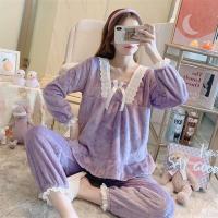 睡衣女秋冬季新款加厚珊瑚绒保暖学生ins公主风可外穿法兰绒套装