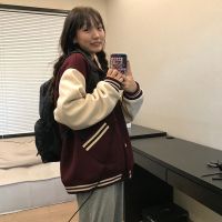 王少女的店铺 毛呢棒球服 2020年秋冬季新款加厚美式夹棉运动外套