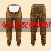 棉裤男冬季加绒加厚驼绒保暖裤女高腰大码宽松东北中老年人羊毛裤