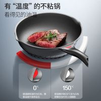麦饭石不粘锅平底锅小牛排煎锅无涂层炒锅家用电磁炉燃气灶