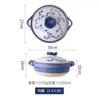 日式煲仔饭砂锅出口炖锅家用小号米线煲汤锅燃气手绘陶土砂锅