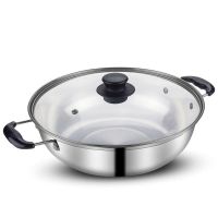 汤锅电磁炉燃气灶两适通用不锈钢锅具家用加厚小火奶锅