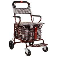 老年代步车折叠座椅可坐四轮买菜助步可推小拉车老人手推车
