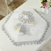 白色菜罩可折叠食物罩饭菜罩餐桌罩剩菜罩家用防苍蝇盖菜罩遮菜伞