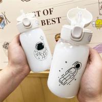 水杯男女学生韩版可爱简约吸管塑料杯透明家用防摔耐热杯子