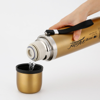 304大容量水杯工地健身保温杯户外手提吊带男女保温壶350-1000ml