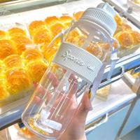 韩版吸管水杯女学生可爱简约塑料杯子防摔大容量便携随手杯