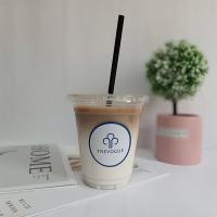 ins风奶茶杯子一次性透明带盖咖啡杯冷饮外卖打包塑料杯