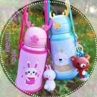 儿童保温杯316不锈饮男女学生卡通杯子可爱鹿角水壶吸管防摔水杯