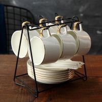 欧式咖啡杯套装英式茶杯茶具杯碟欧美陶瓷红茶杯下午茶杯子送架子