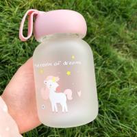 磨砂玻璃杯可爱水杯男女学生韩版便携儿童杯子清新茶杯创意随手杯