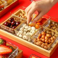 四方小碗水果碗玻璃甜品碗家用干果小碟子客厅坚果碗分格盘子