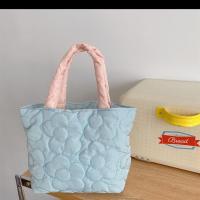 秋冬新款絎绣花朵饭盒袋手拎包可爱便当包收纳包手提包软糯