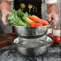 三件套不锈钢盆盆子家用洗菜盆加厚加深厨房打蛋盆和面盆套装