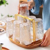 套装杯子ins新品冰川纹玻璃杯透明水杯高颜值杯子女果汁杯咖啡杯