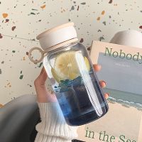 网红水杯女学生韩版玻璃杯便携可爱简约透明喝水杯高颜值杯子ins