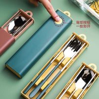 筷子勺子304不锈钢套装便捷式学生上班族食堂旅行成人餐具