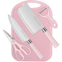 菜刀菜板套装家用不锈钢厨刀女士刀宿舍切片刀水果刀粉色厨房刀具