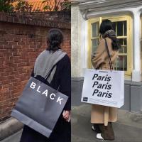 ins风chic简约高街字母logo大号购物袋手提袋礼品袋服装包装
