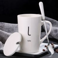 创意个性杯子陶瓷马克杯带盖勺喝水潮情侣男女家用牛奶咖啡茶杯