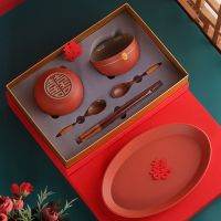 新婚喜碗结婚一对碗筷套装女方陪嫁娘家红碗筷子婚礼用品礼物餐具