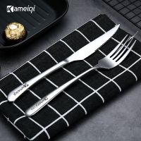 特厚不锈钢牛排刀304西餐叉子两件套西餐具牛排刀叉家用餐具