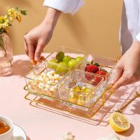水果盘玻璃茶点盒创意客厅瓜子盘ktv商用糖果小吃零食坚果干果盘