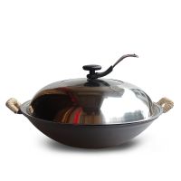 老式炒菜锅老式铁锅农村炒菜铁锅生铁炒锅炒锅铁锅老双耳铁锅老式