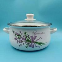 日式珐琅搪瓷锅加厚双耳汤锅煮面锅20cm-24cm燃气电磁炉通用