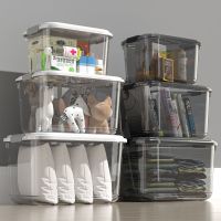 整理箱收纳箱家用透明塑料筐玩具收纳盒大号衣服零食后备储物箱子