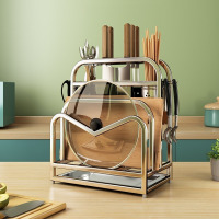 304不锈钢刀架厨房置物架多功能菜刀架刀具架厨房用品用具砧板架