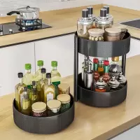 度可旋转调料架台面厨房置物架酱油瓶调味料收纳用品家用大全