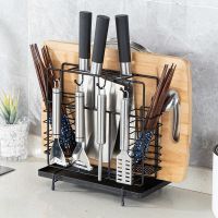 不锈钢刀架多功能置物架菜板砧板架厨具刀座收纳架厨房用品小百货