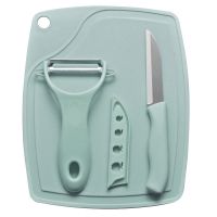 值得买不锈钢水果刀菜板削皮器套装厨房剪刀家用切水果小刀具瓜刨