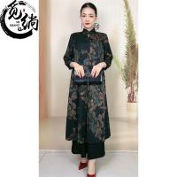 秋季中国风复古改良旗袍假两件拼接长裙女大码显瘦气质连衣裙15天内发货