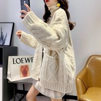 加厚毛衣开衫女慵懒风宽松外穿百搭秋冬新款宽松粗线网红针织外套