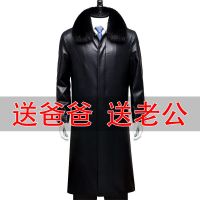 海宁冬季加绒加厚皮衣男外套皮夹克男士中老年男装冬装皮衣服