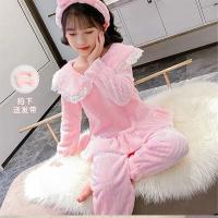 2021春秋冬季新款母女套装珊瑚绒睡衣儿童法兰绒亲子装家居服潮