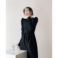 甜酷风黑色连衣裙女秋季新款显瘦气质法式设计感吊带套装裙两件套