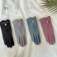 手套女冬季加绒保暖韩版可爱德绒触屏骑车防风防寒棉女士手套