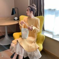 中长款毛衣裙过膝2021新款秋冬外穿慵懒风冬季裙子宽松加厚连衣裙