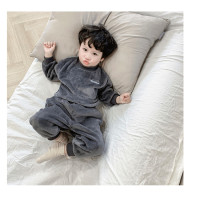 儿童睡衣秋冬加厚男孩珊瑚绒男童加绒冬款法兰绒宝宝家居服户外穿