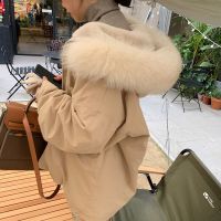 2021秋冬新款色派克服女韩版显瘦时尚大毛领加绒加厚棉衣棉服潮