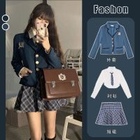 套装女2021秋季新款气质西装外套+短款长袖衬衫+高腰半身裙三件套