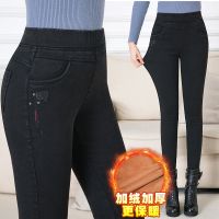 加绒不加绒女士裤子女外穿中年女裤秋冬季中老年高腰大码妈妈裤絾
