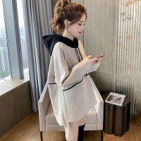 连帽卫衣女秋装2021新款潮韩版宽松薄款小个子中长款长袖上衣外套