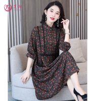 羊绒棉连衣裙2021新款显瘦遮肉微胖宽松大码打底裙子秋冬